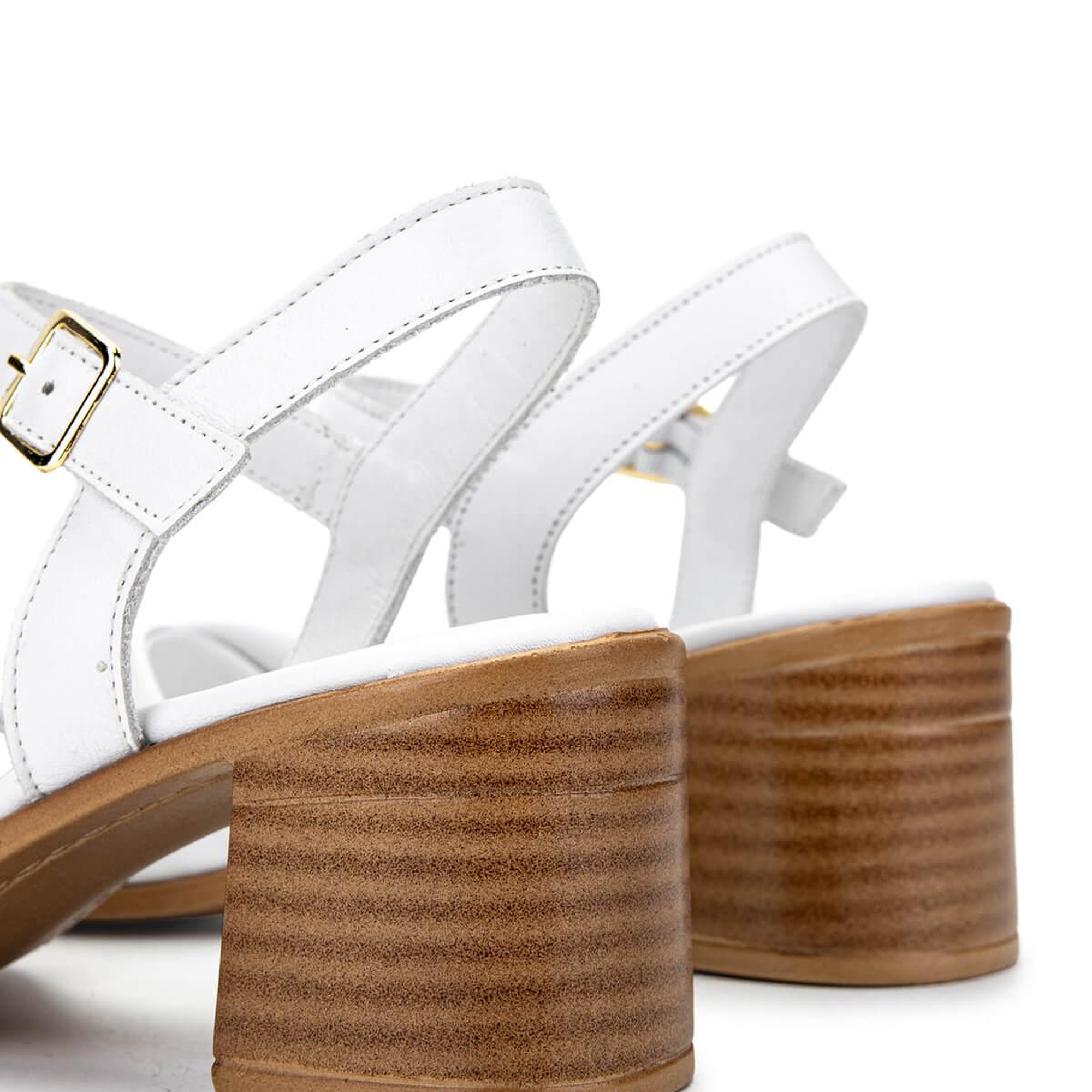 Tamer Tanca Kadın Hakiki Deri Beyaz Topuklu Sandalet