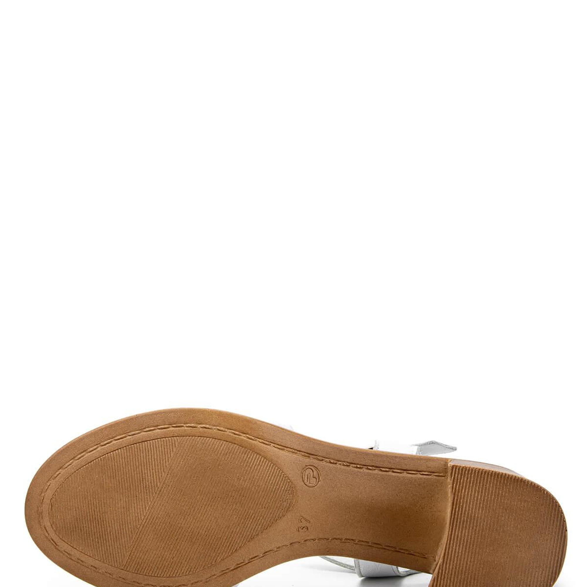 Tamer Tanca Kadın Hakiki Deri Beyaz Topuklu Sandalet