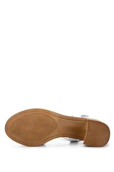  Tamer Tanca Kadın Hakiki Deri Beyaz Topuklu Sandalet