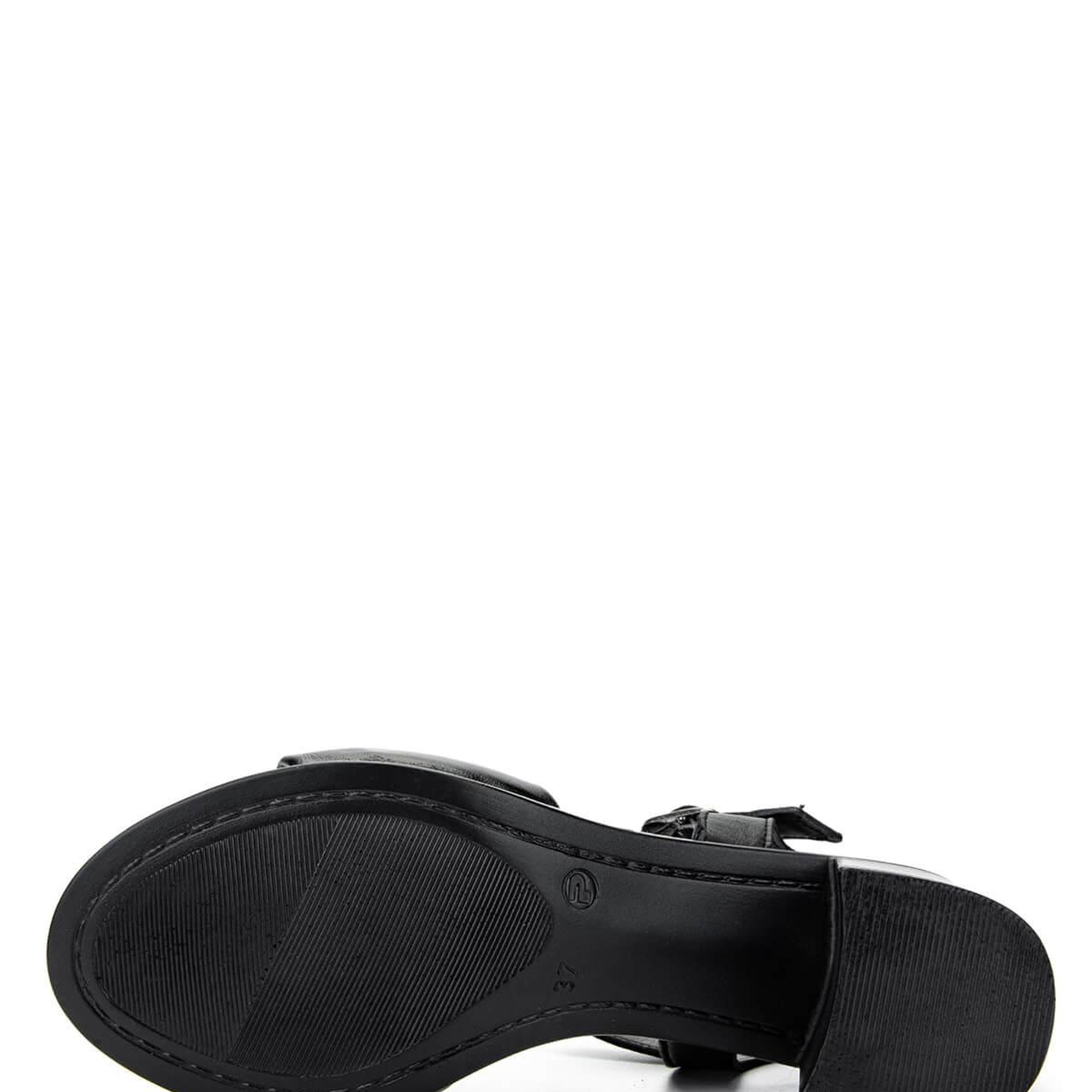 Tamer Tanca Kadın Hakiki Deri Siyah Deri Topuklu Sandalet