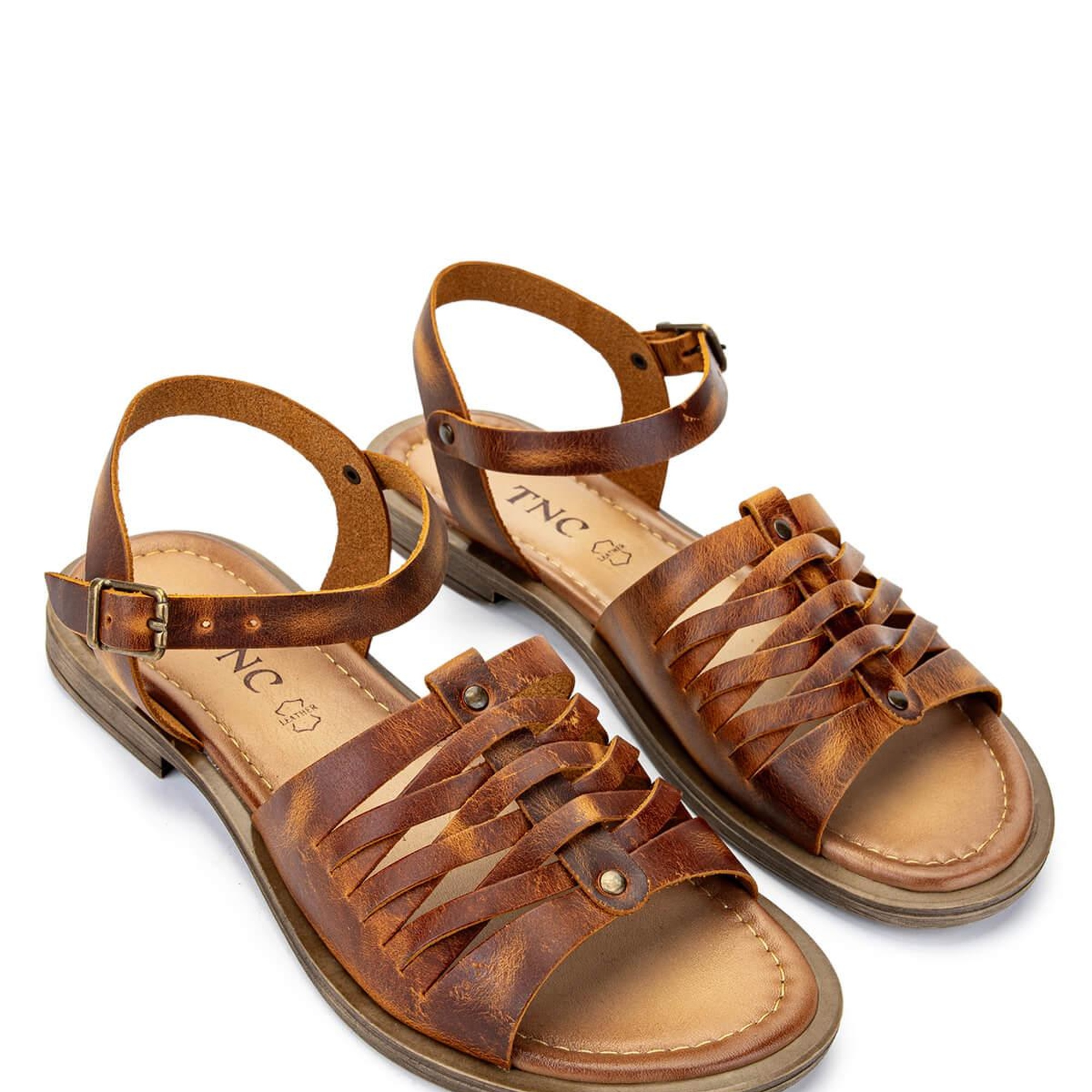 Tamer Tanca Kadın Hakiki Deri Kahverengi Düz Sandalet