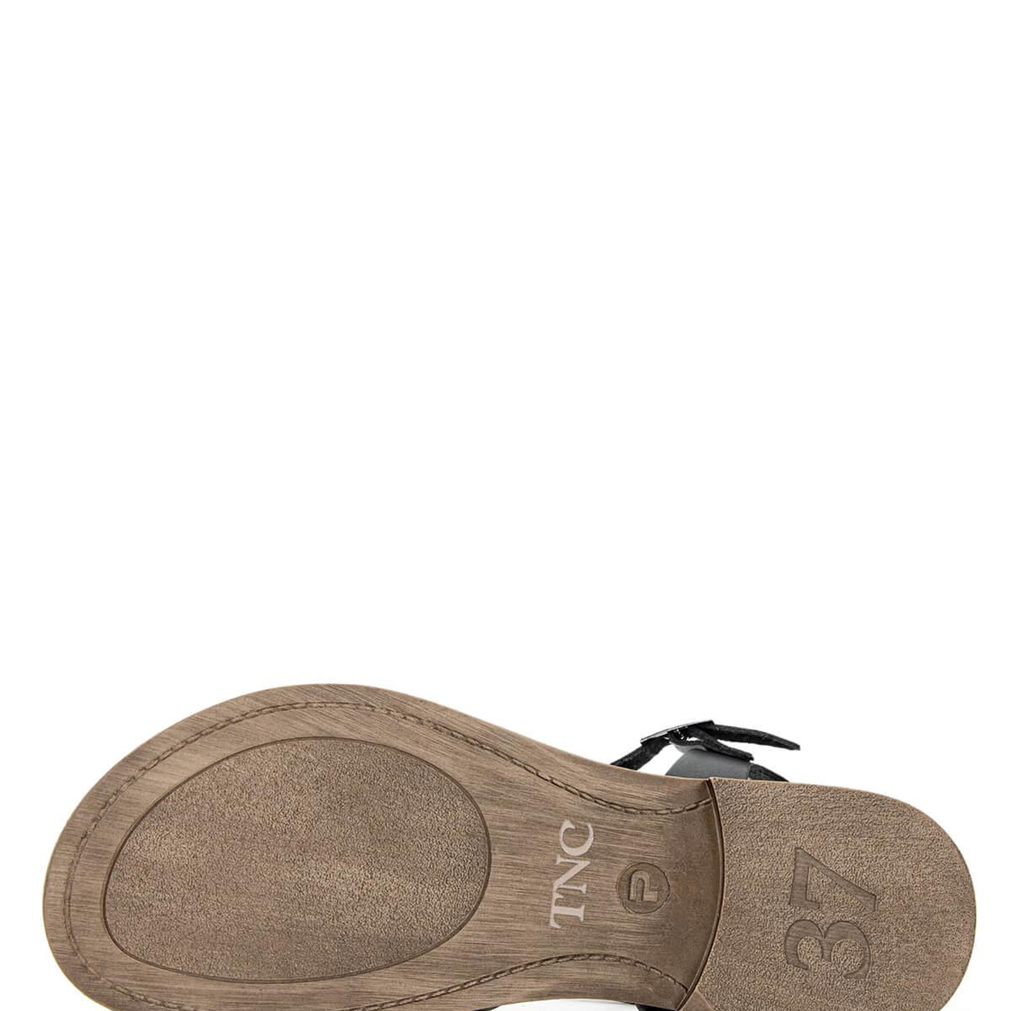 Tamer Tanca Kadın Hakiki Deri Siyah Deri Düz Sandalet