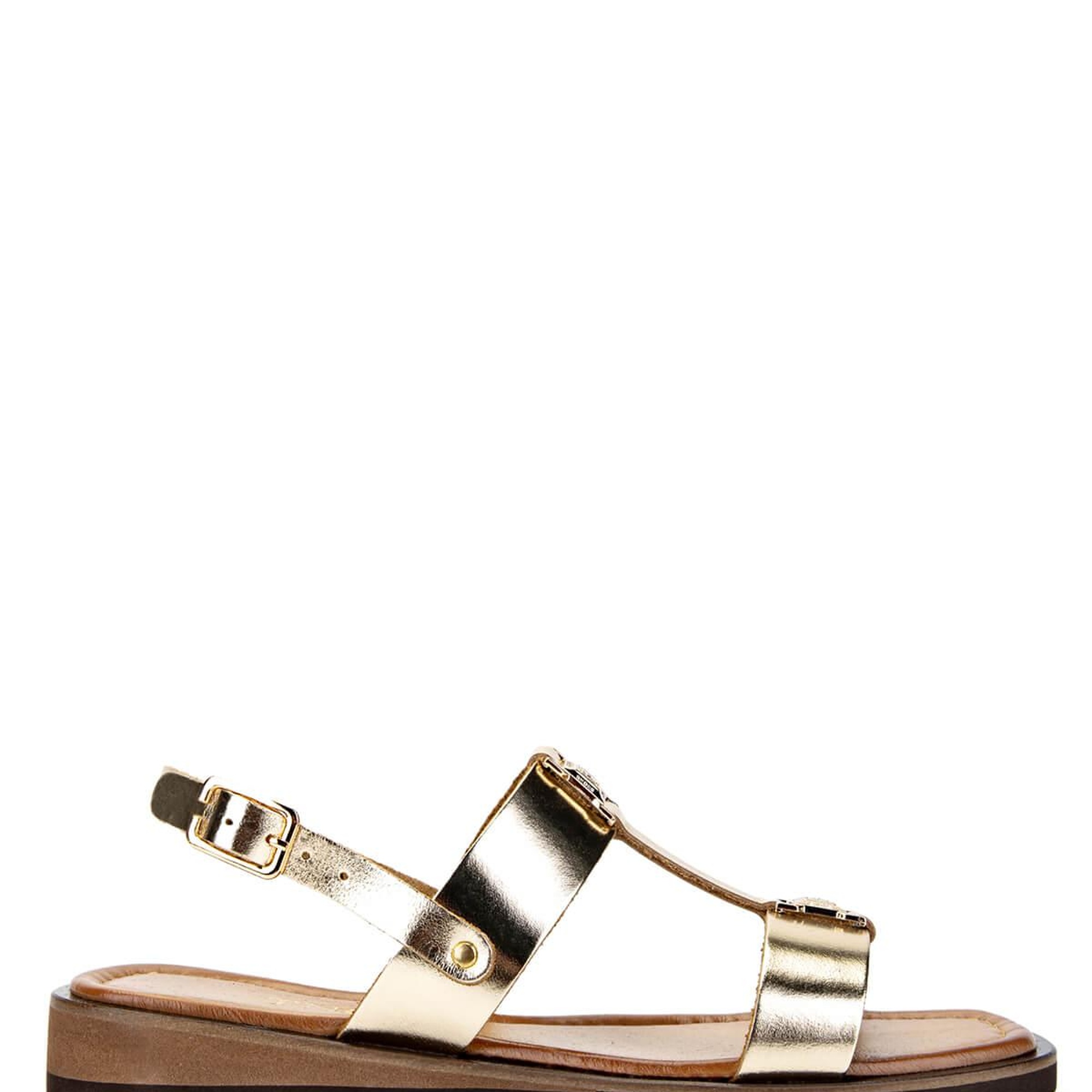 Tamer Tanca Kadın Hakiki Deri Altın Düz Sandalet