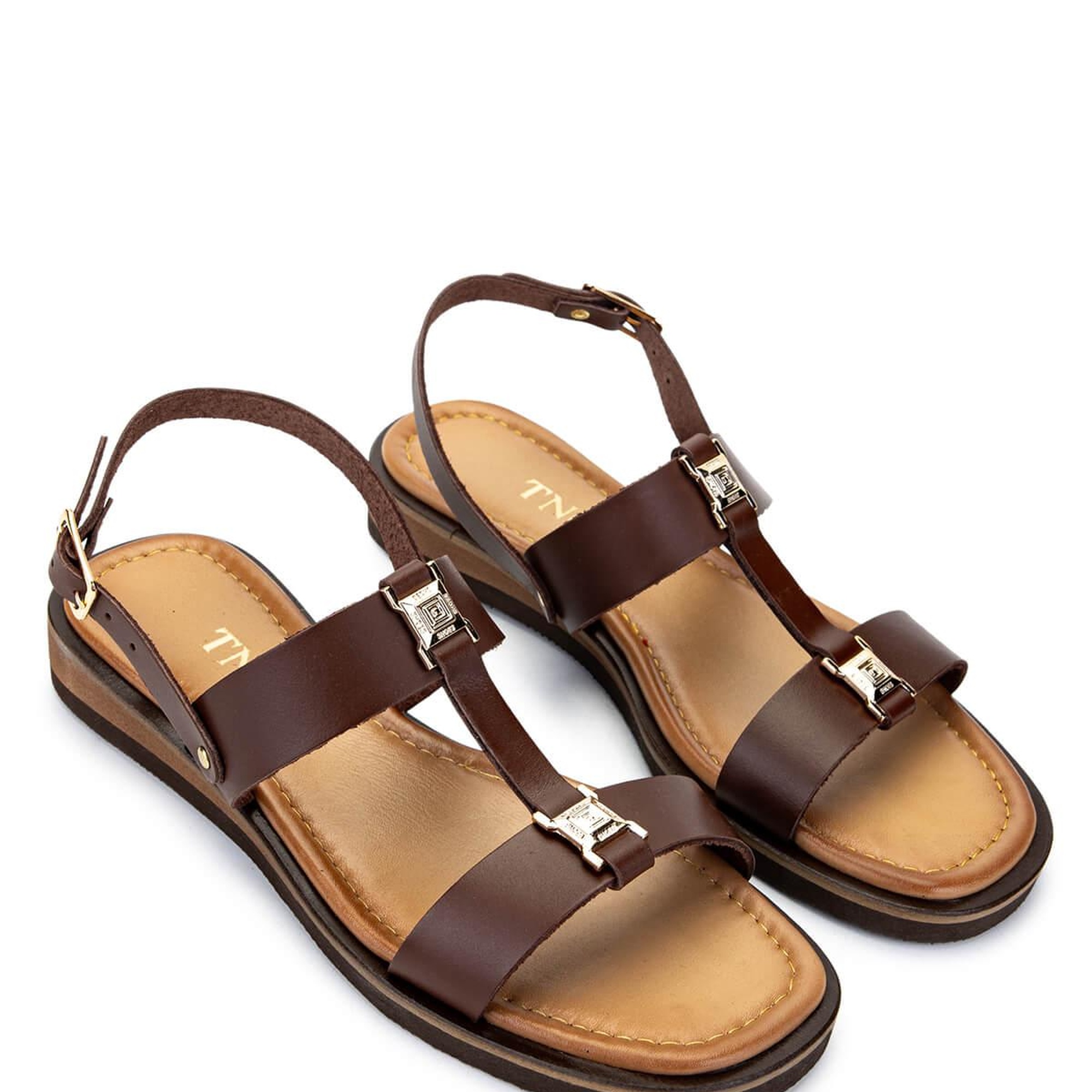 Tamer Tanca Kadın Hakiki Deri Kahverengi Düz Sandalet