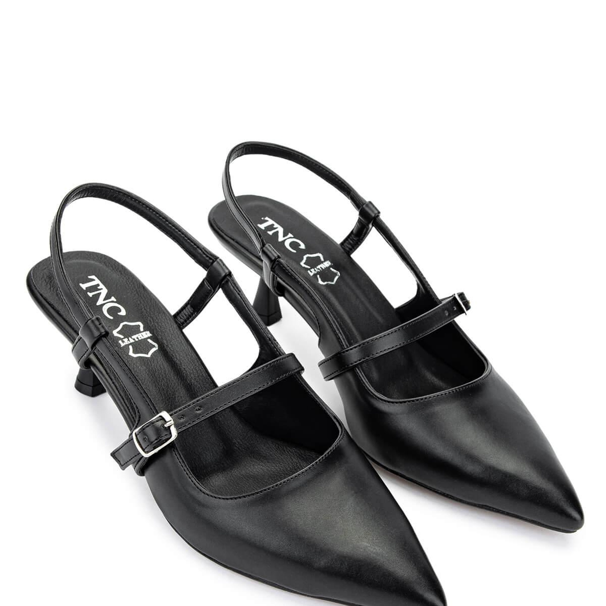 Tamer Tanca Kadın Hakiki Deri Siyah Deri Topuklu Ayakkabı