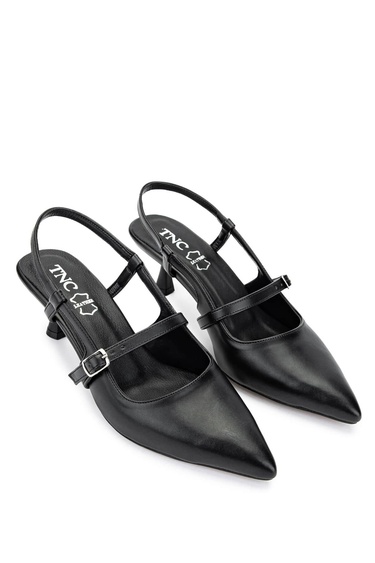  Tamer Tanca Kadın Hakiki Deri Siyah Deri Topuklu Ayakkabı