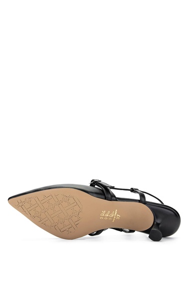  Tamer Tanca Kadın Hakiki Deri Siyah Deri Topuklu Ayakkabı