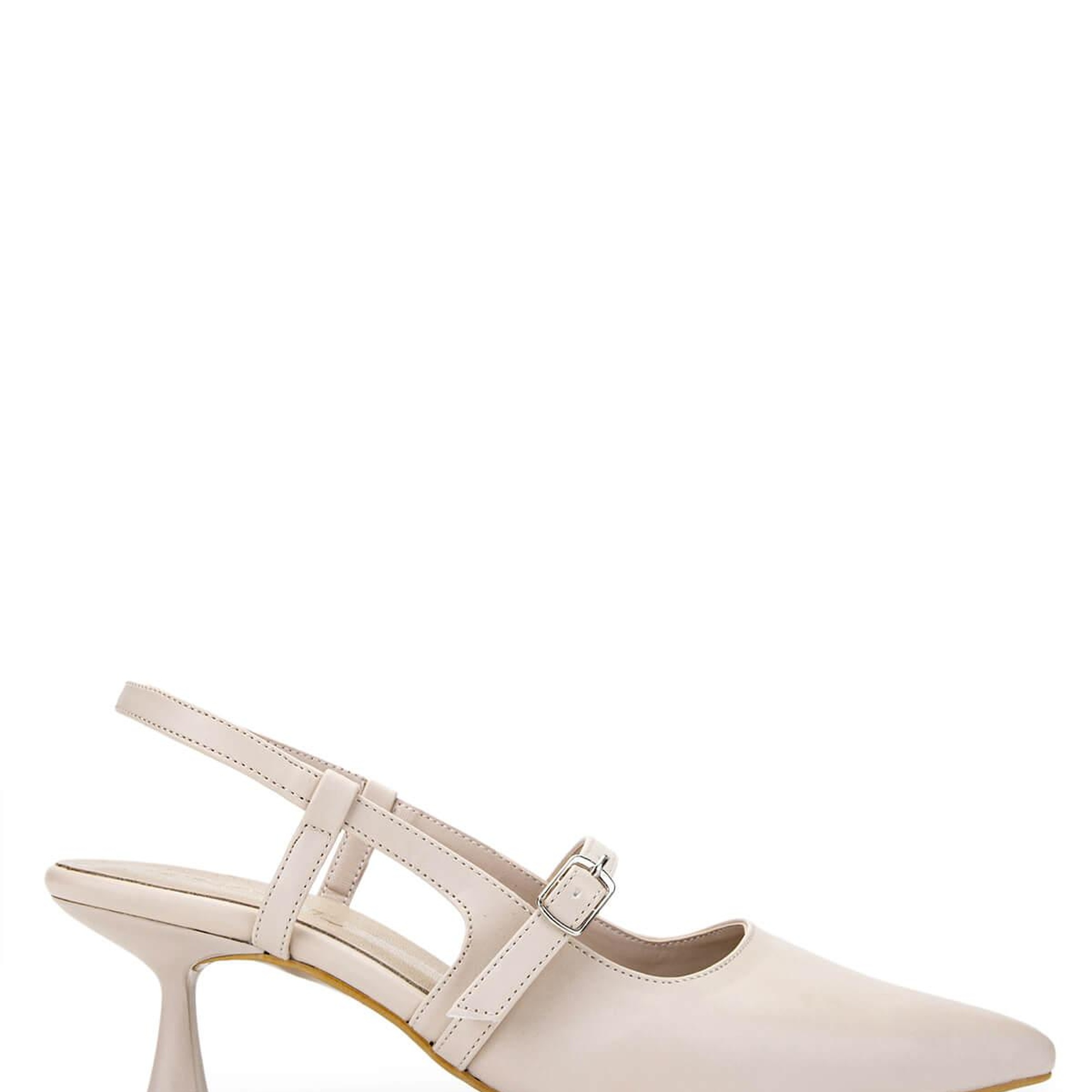 Tamer Tanca Kadın Hakiki Deri Bej Topuklu Ayakkabı