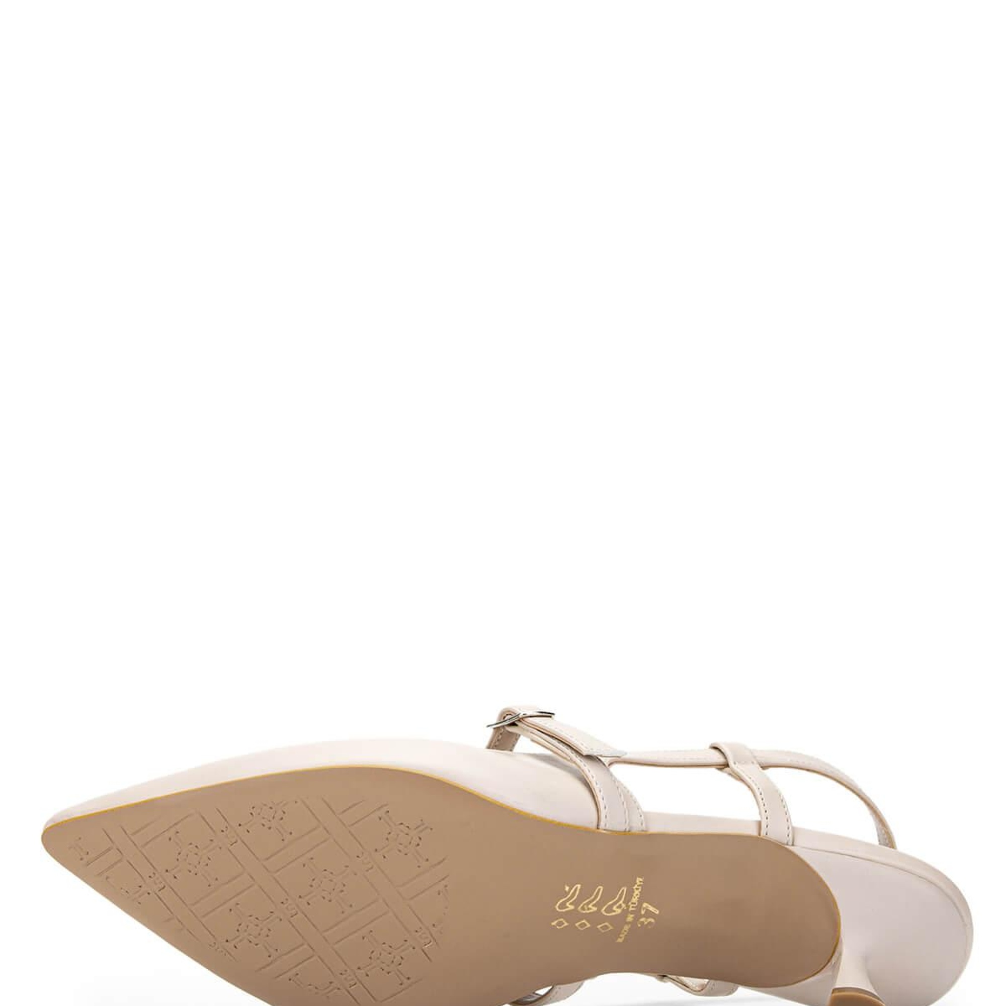 Tamer Tanca Kadın Hakiki Deri Bej Topuklu Ayakkabı