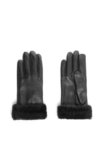  Tamer Tanca Kadın Hakiki Deri Siyah Eldiven ELDIVEN