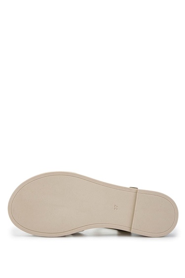  Tamer Tanca Kadın Hakiki Deri Bej Topuklu Sandalet