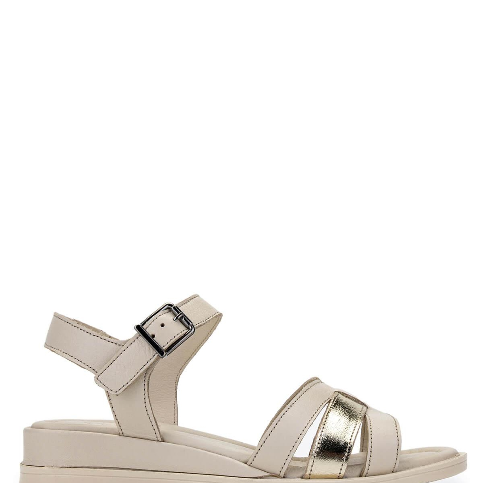 Tamer Tanca Kadın Hakiki Deri Bej Topuklu Sandalet