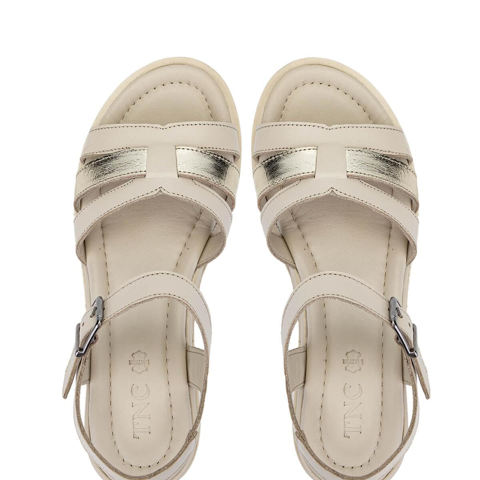 Tamer Tanca Kadın Hakiki Deri Bej Topuklu Sandalet