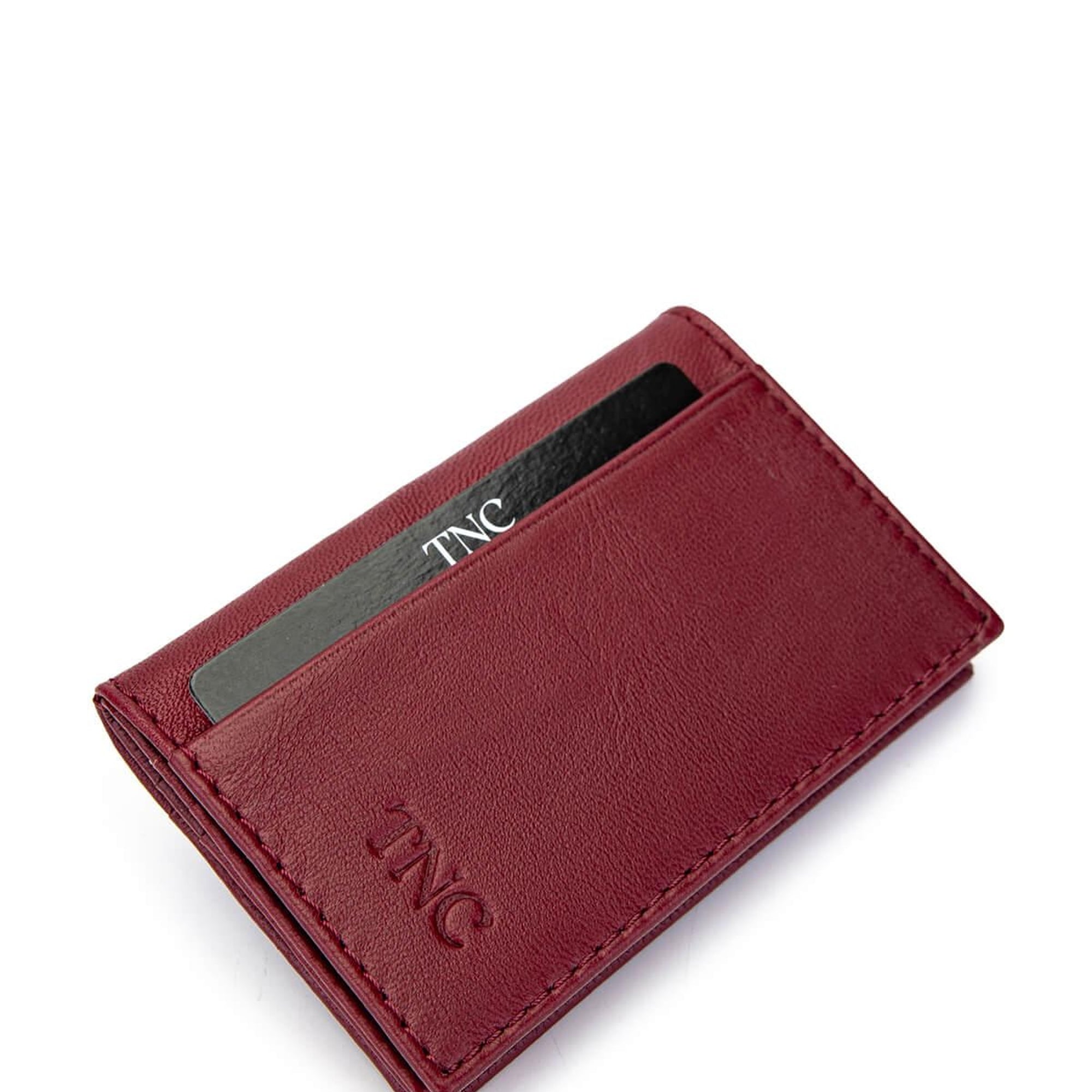 Tamer Tanca Unisex Hakiki Deri Bordo Kartlık