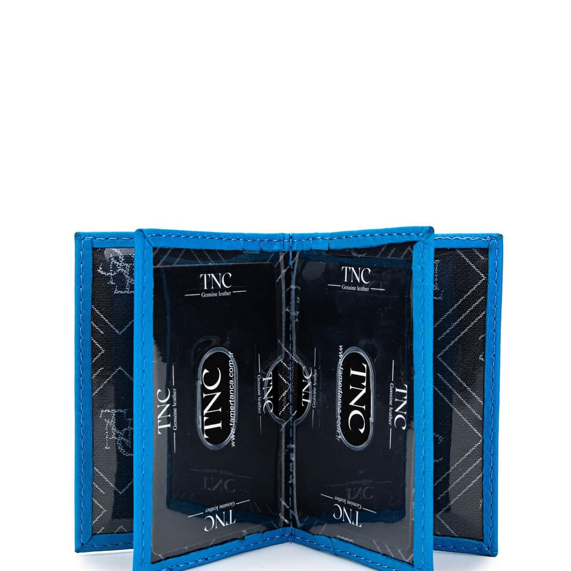 Tamer Tanca Unisex Hakiki Deri Mavi Kartlık