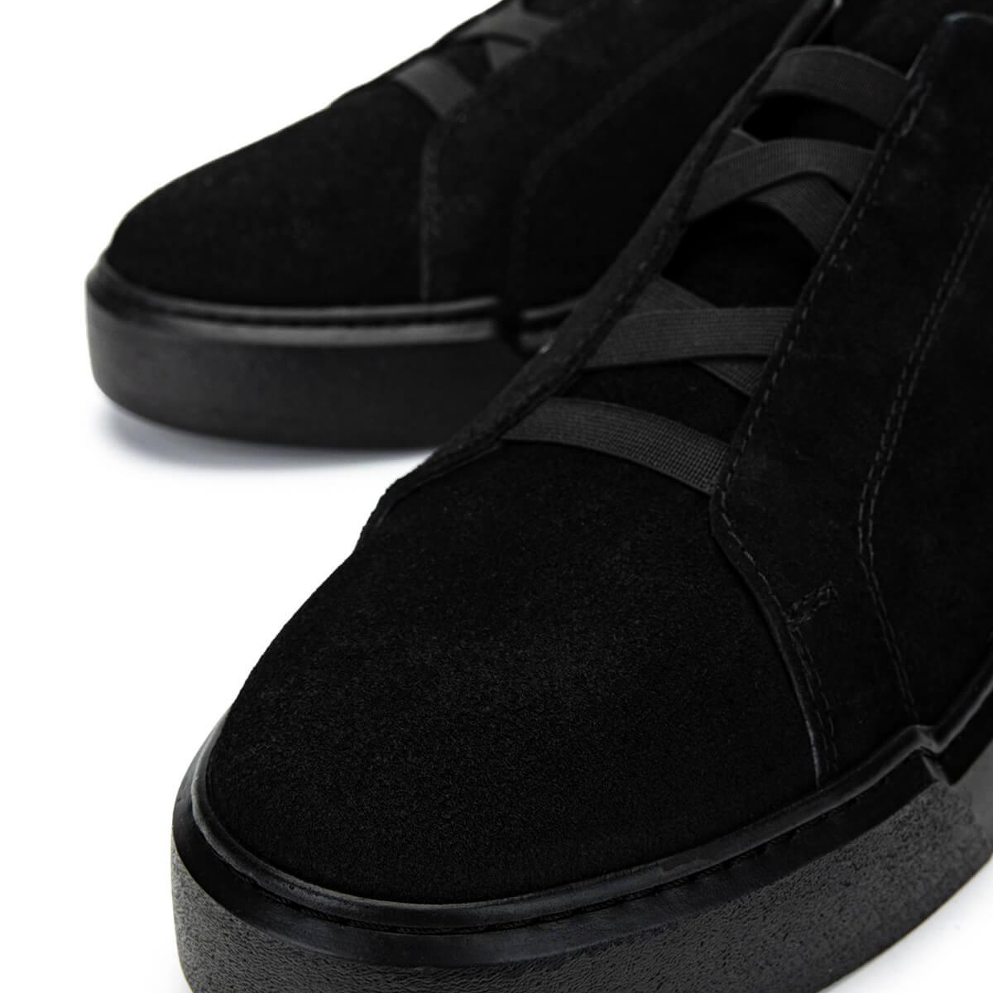 Tamer Tanca Erkek Hakiki Deri Siyah Süet Sneakers & Spor Ayakkabı