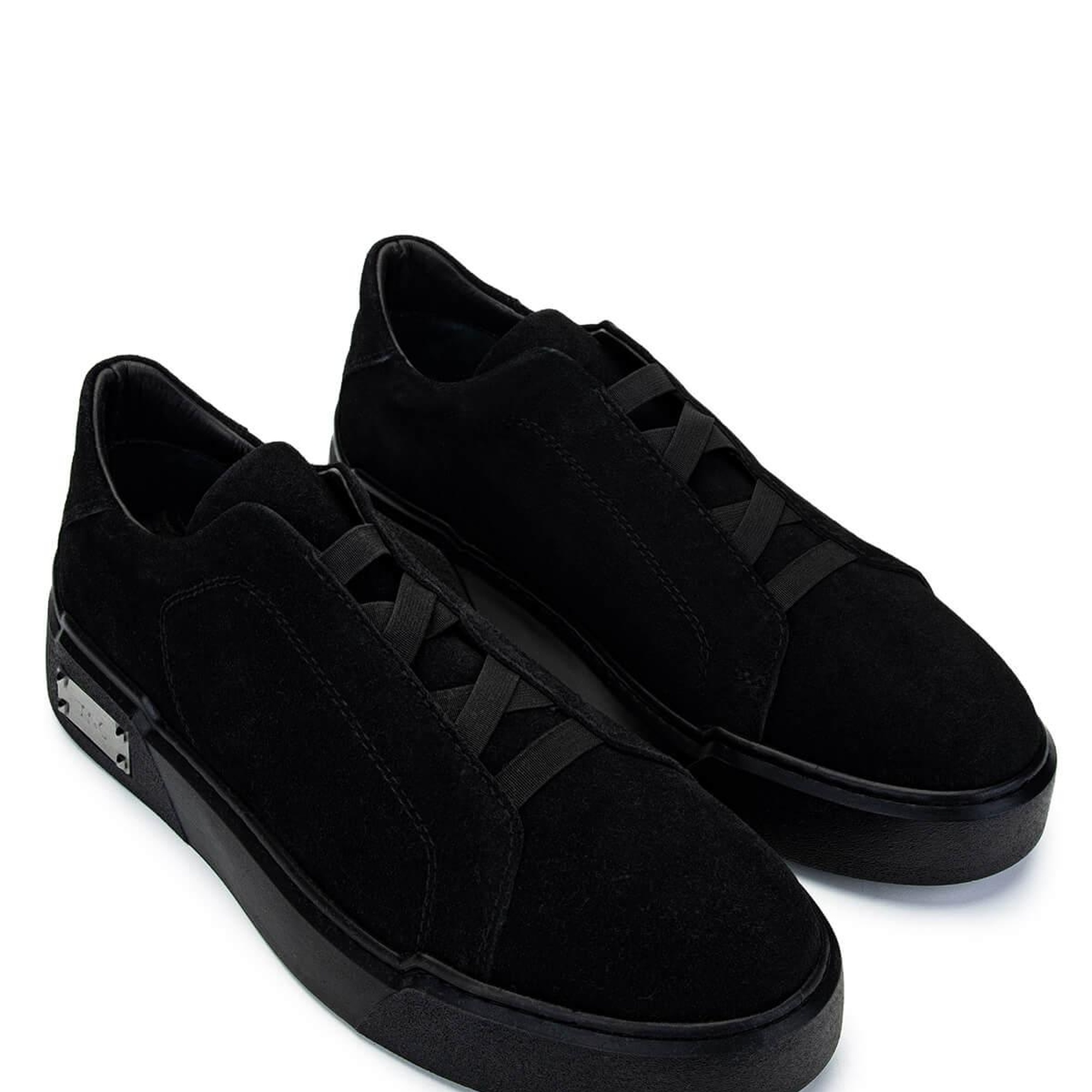 Tamer Tanca Erkek Hakiki Deri Siyah Süet Sneakers & Spor Ayakkabı