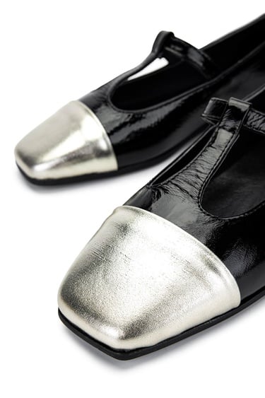  Tamer Tanca Kadın Hakiki Deri Siyah/Dore  Babet Ayakkabı