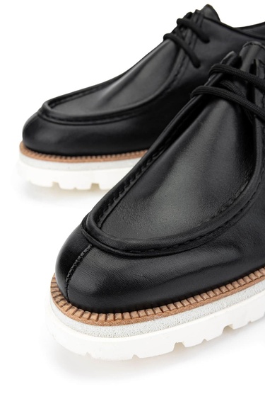  Tamer Tanca Erkek Hakiki Deri Siyah Deri Casual Ayakkabı