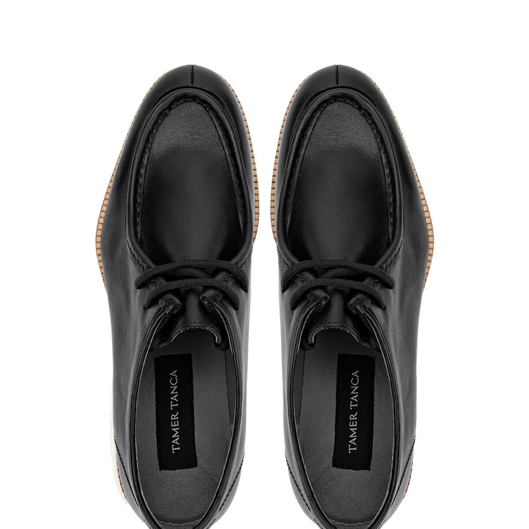 Tamer Tanca Erkek Hakiki Deri Siyah Deri Casual Ayakkabı