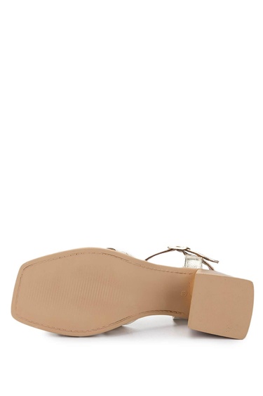  Tamer Tanca Kadın Hakiki Deri Sarı Topuklu Sandalet