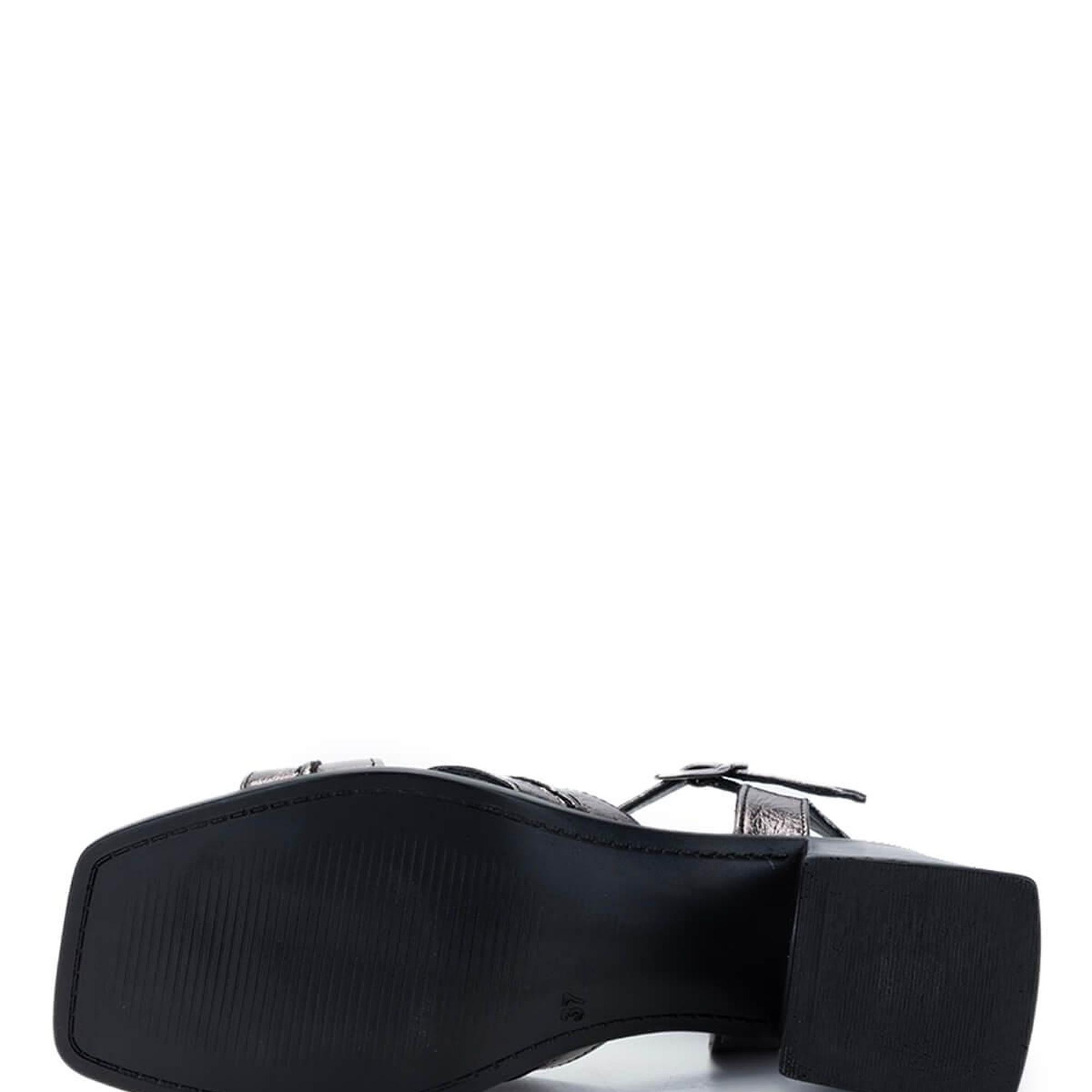 Tamer Tanca Kadın Hakiki Deri Antrasit Topuklu Sandalet