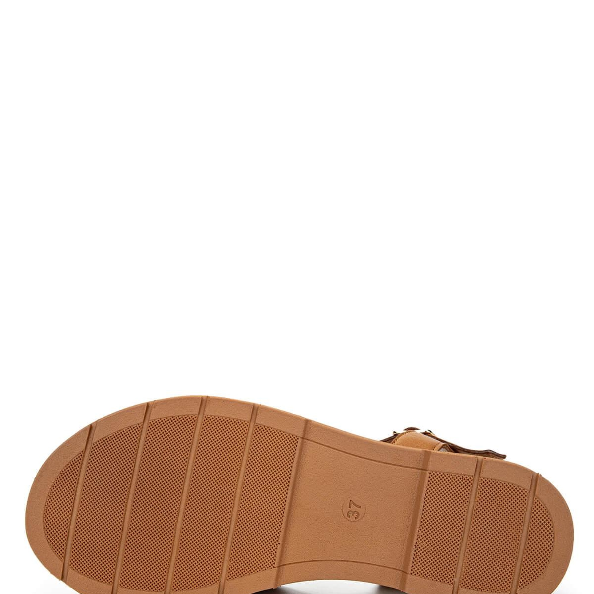 Tamer Tanca Kadın Hakiki Deri Taba Topuklu Sandalet