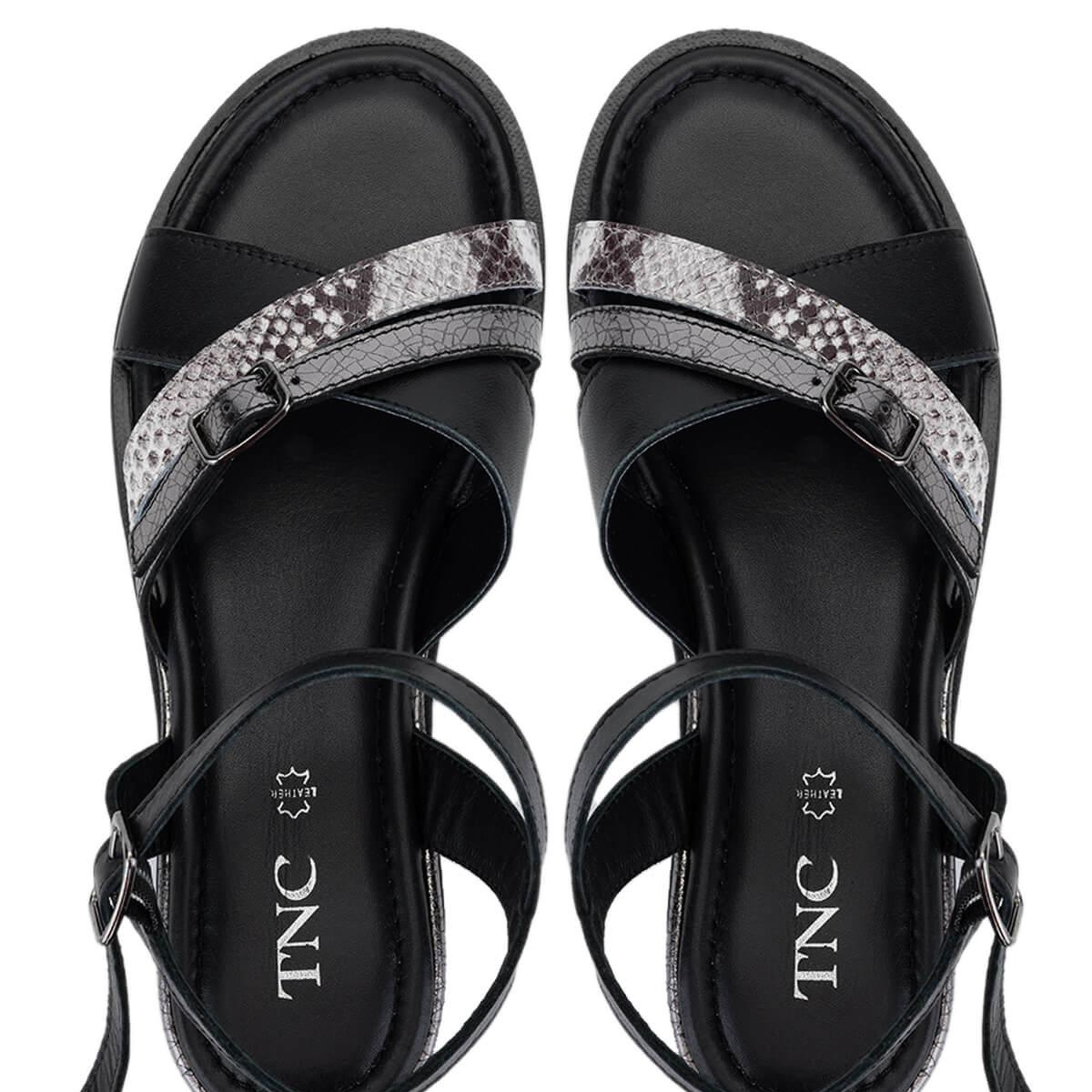 Tamer Tanca Kadın Hakiki Deri Siyah Topuklu Sandalet