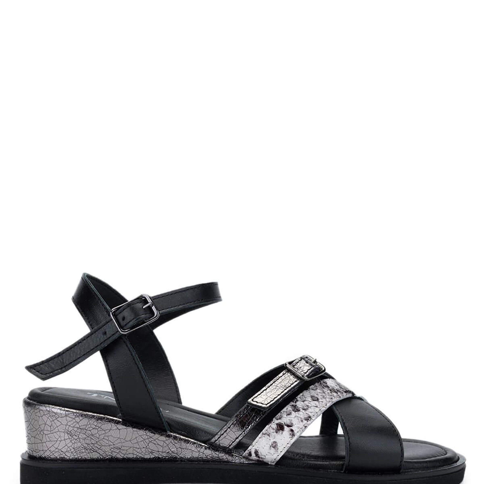 Tamer Tanca Kadın Hakiki Deri Siyah Topuklu Sandalet