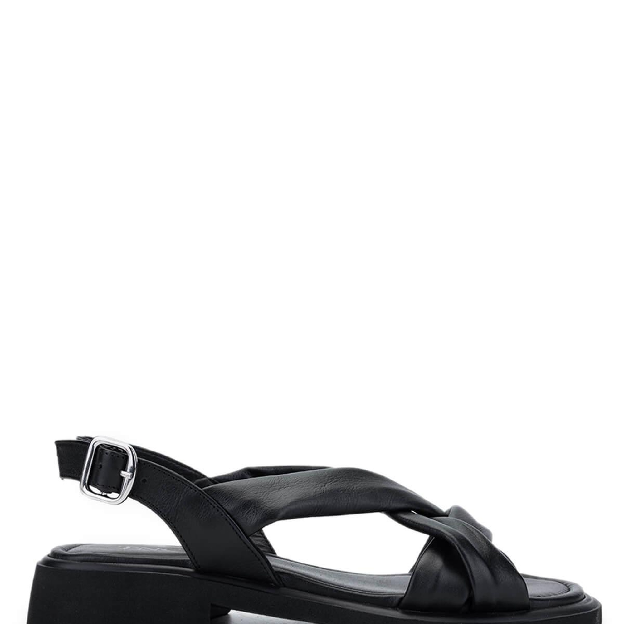 Tamer Tanca Kadın Hakiki Deri Siyah Deri Topuklu Sandalet