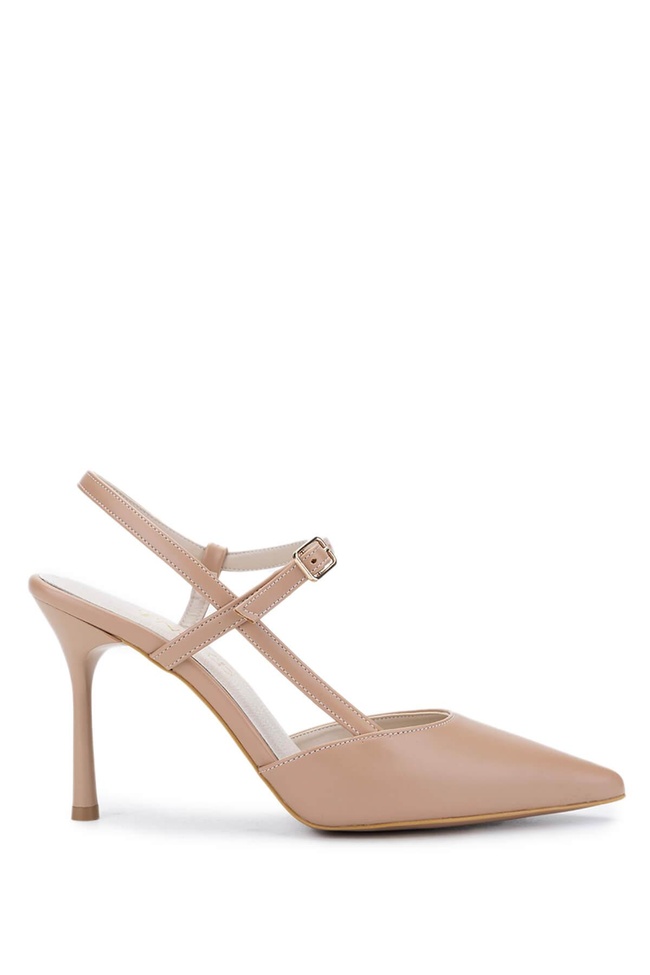  Tamer Tanca Kadın Vegan Bej Topuklu Ayakkabı