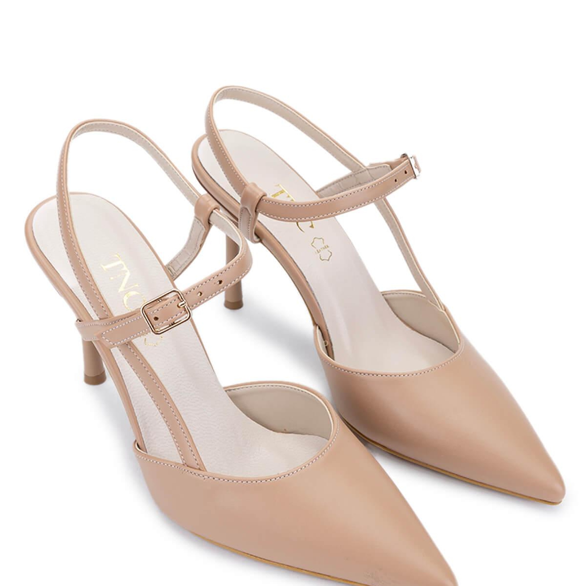 Tamer Tanca Kadın Vegan Bej Topuklu Ayakkabı