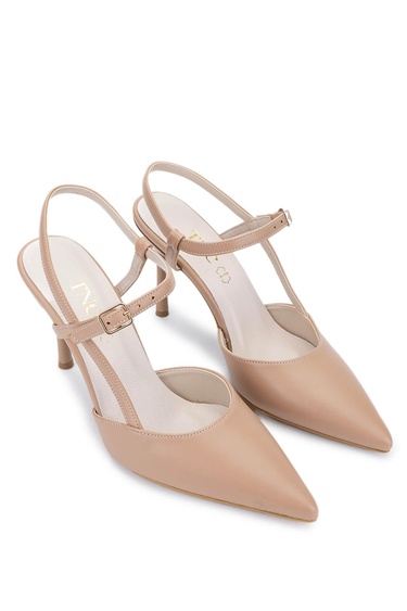  Tamer Tanca Kadın Vegan Bej Topuklu Ayakkabı