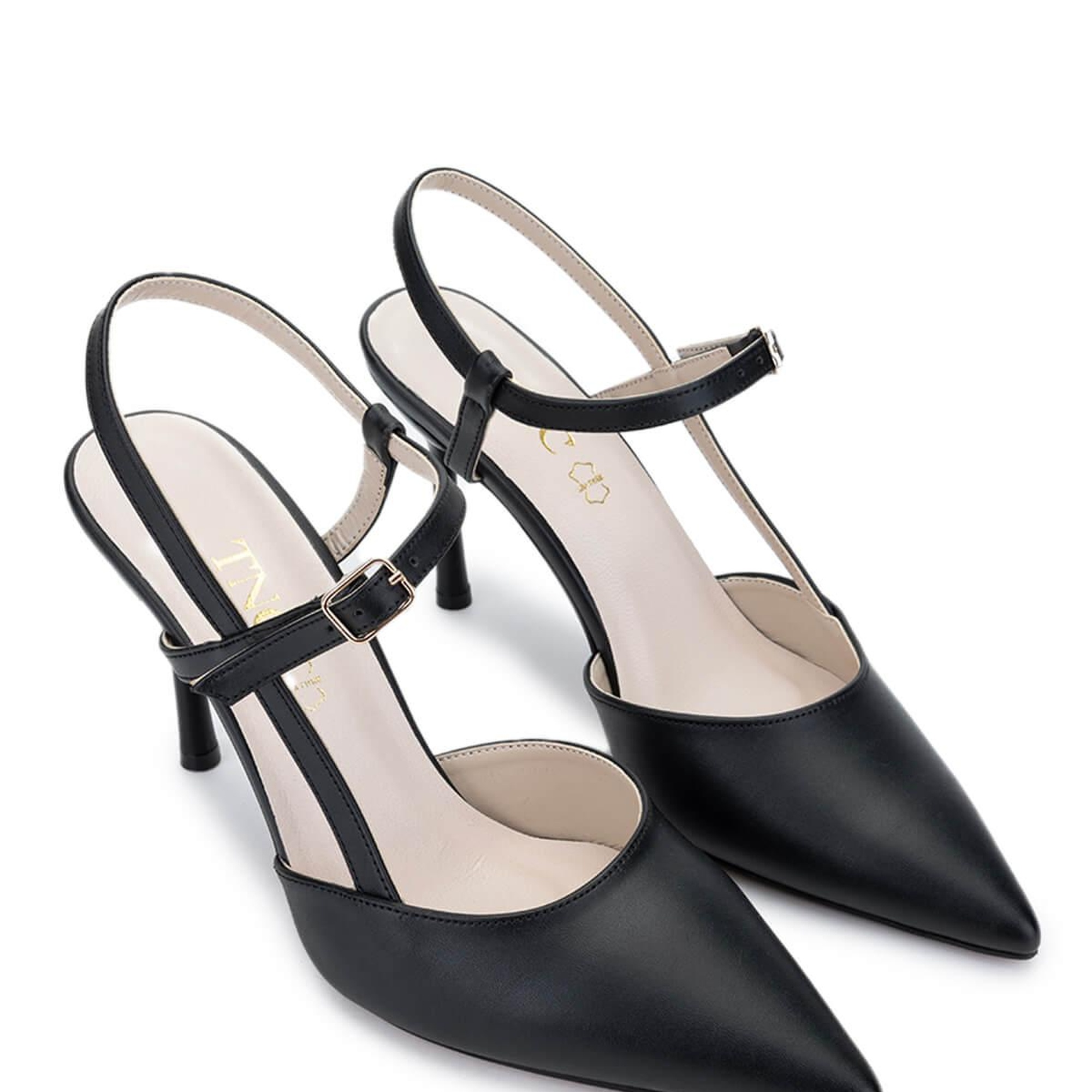 Tamer Tanca Kadın Vegan Siyah Deri Topuklu Ayakkabı