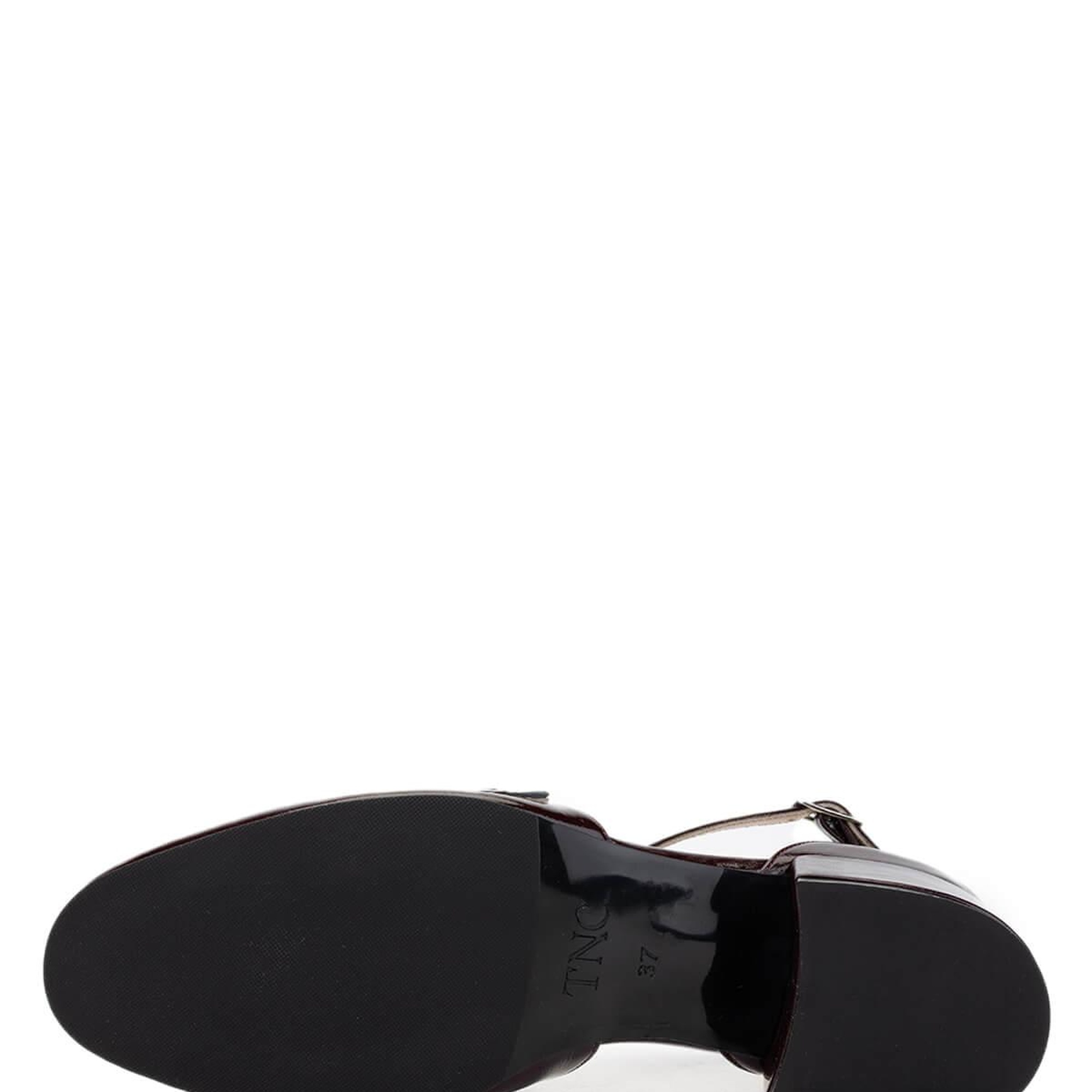 Tamer Tanca Kadın Hakiki Deri Bordo Rugan Topuklu Ayakkabı