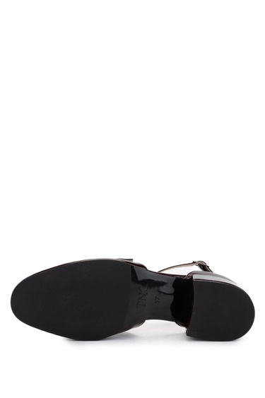  Tamer Tanca Kadın Hakiki Deri Bordo Rugan Topuklu Ayakkabı