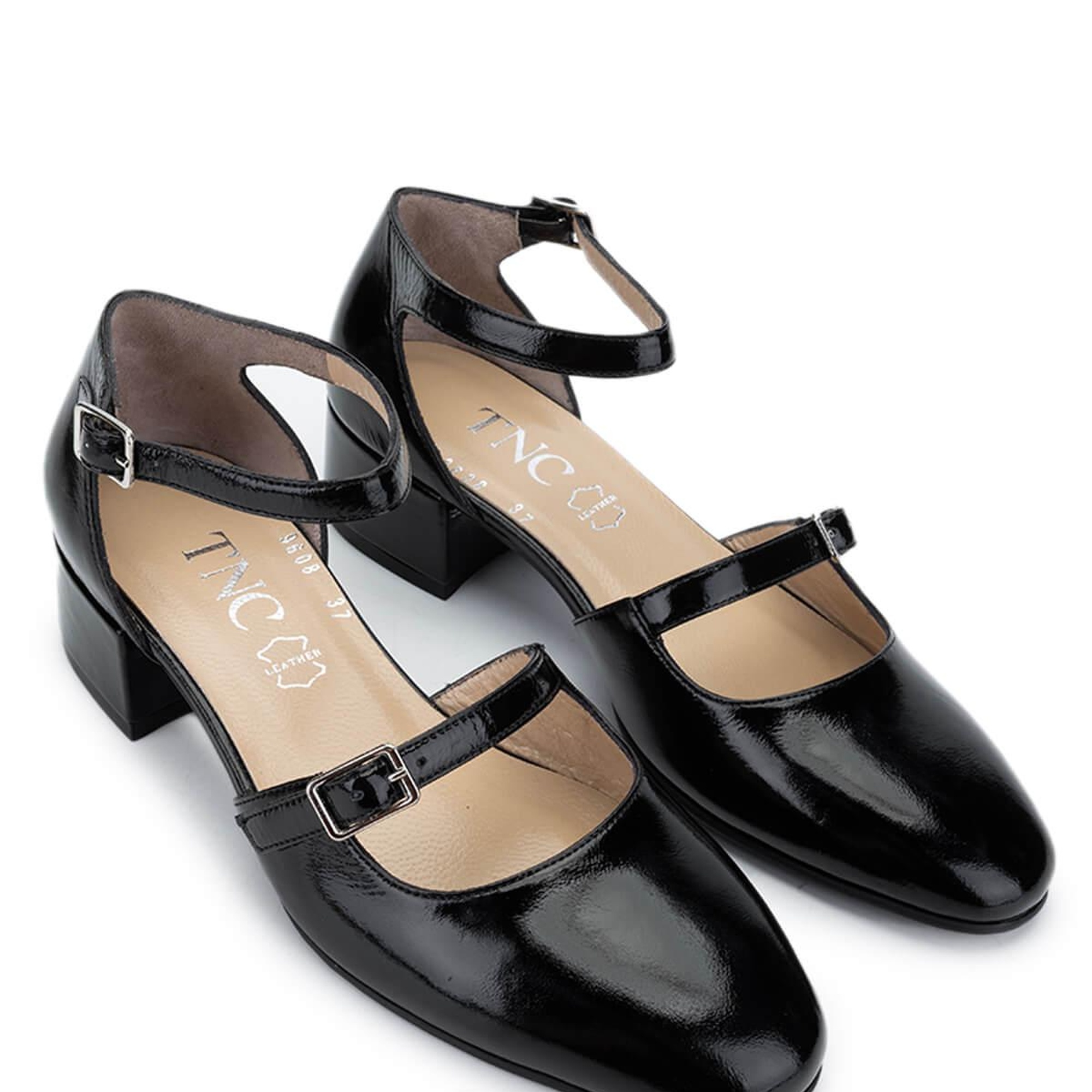 Tamer Tanca Kadın Hakiki Deri Siyah Rugan Topuklu Ayakkabı