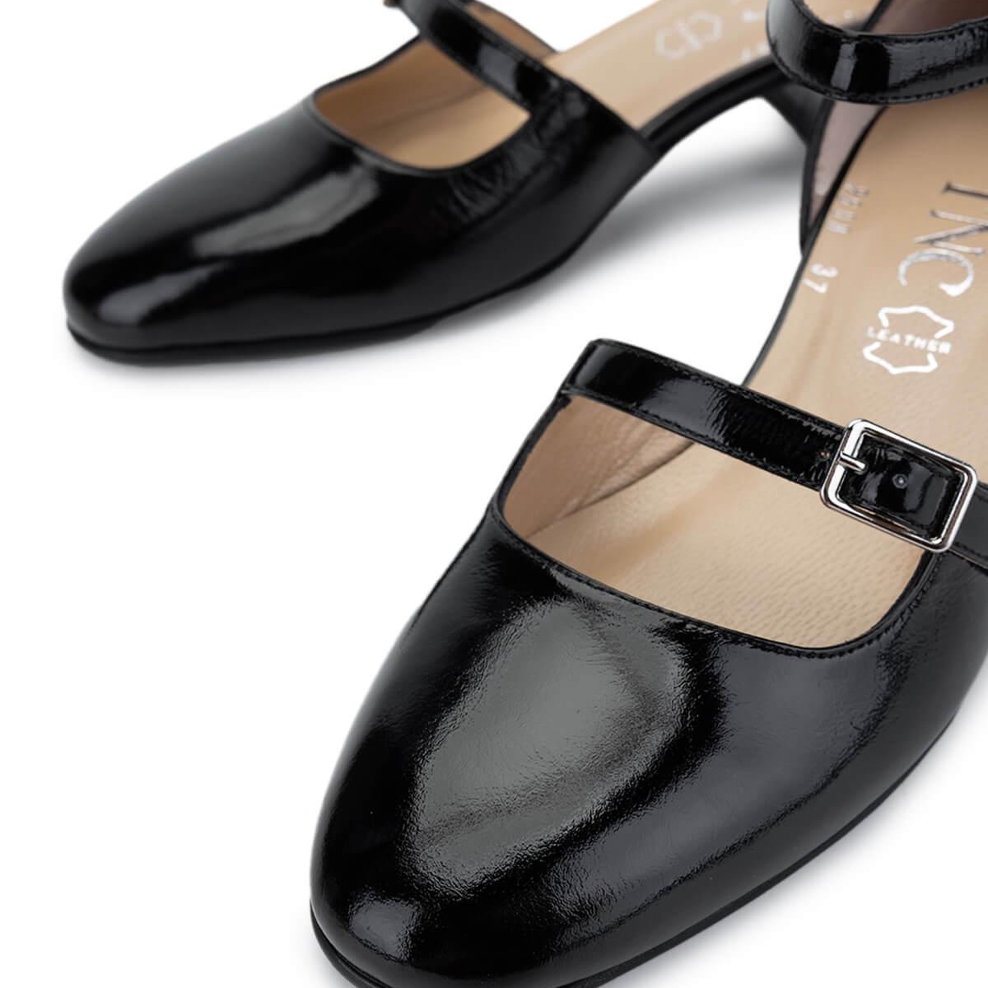 Tamer Tanca Kadın Hakiki Deri Siyah Rugan Topuklu Ayakkabı