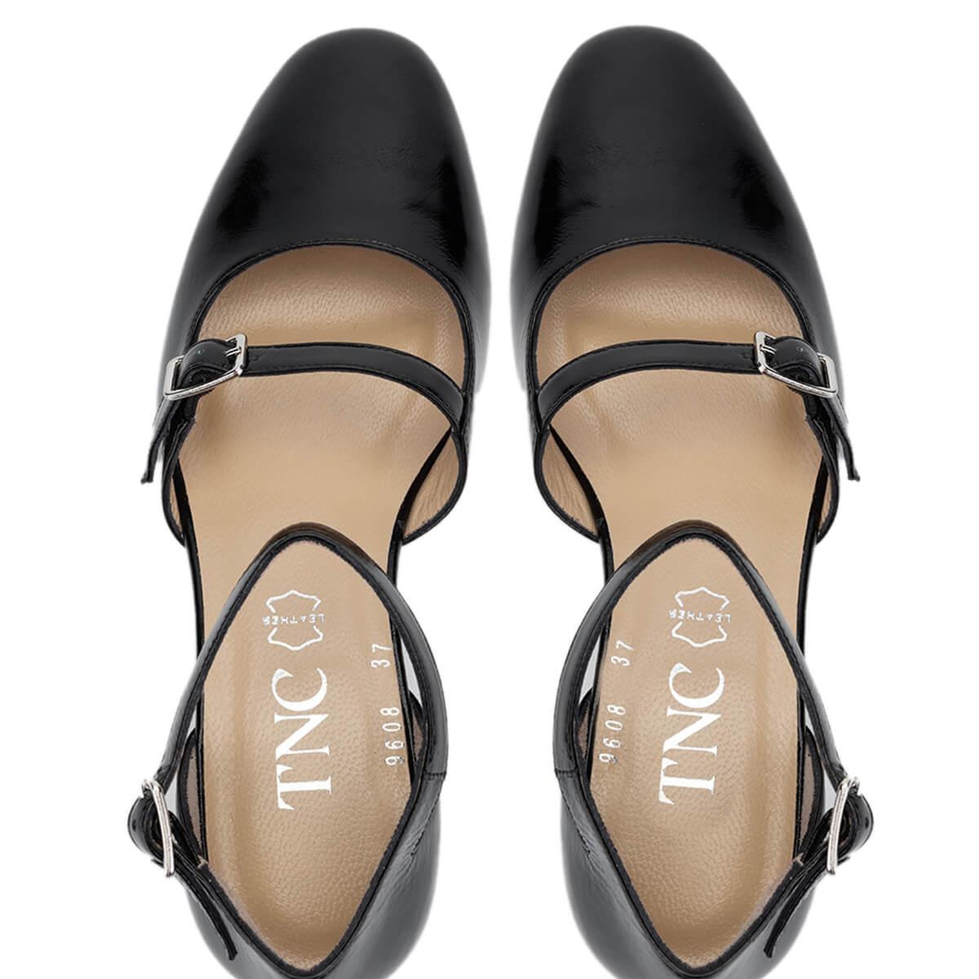 Tamer Tanca Kadın Hakiki Deri Siyah Rugan Topuklu Ayakkabı