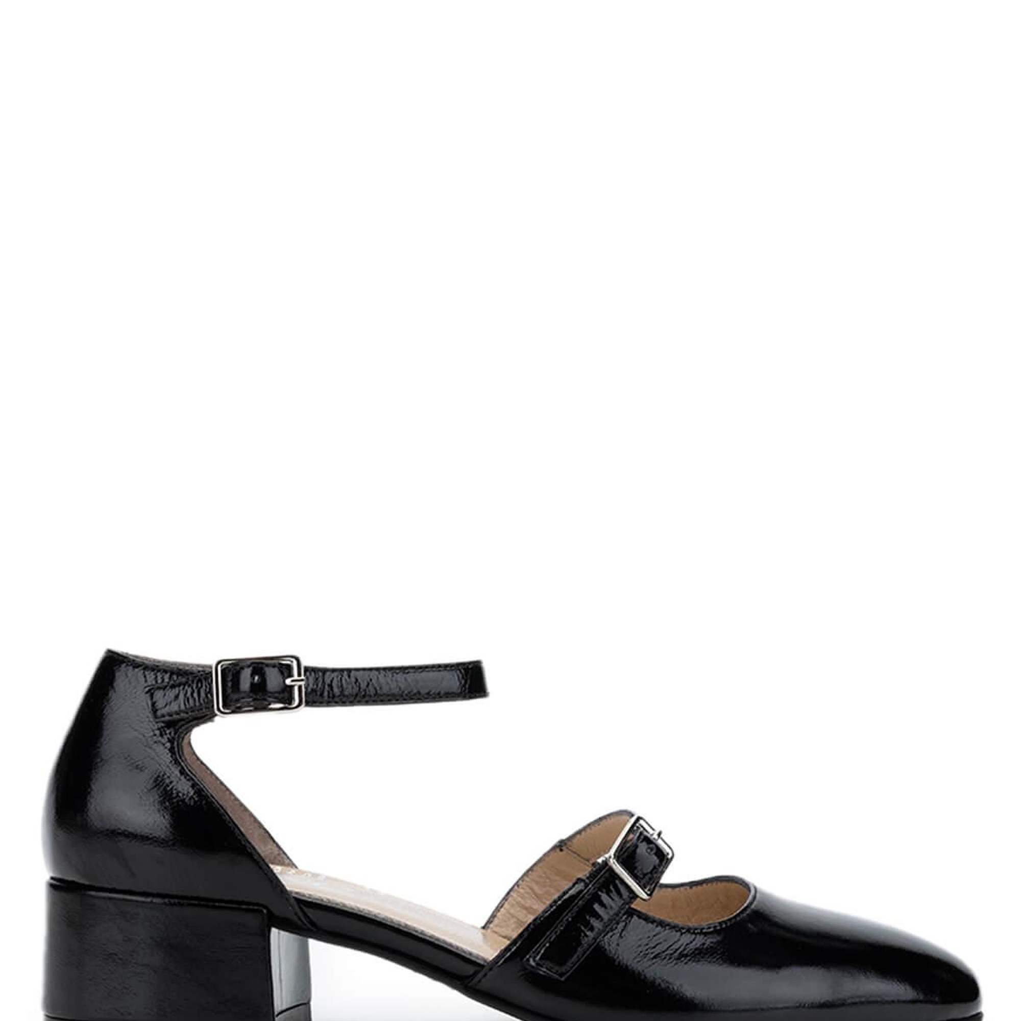 Tamer Tanca Kadın Hakiki Deri Siyah Rugan Topuklu Ayakkabı