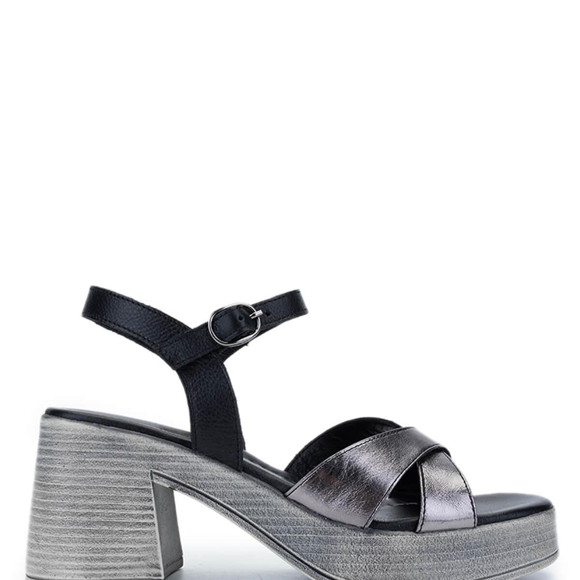 Tamer Tanca Kadın Hakiki Deri Siyah Topuklu Sandalet