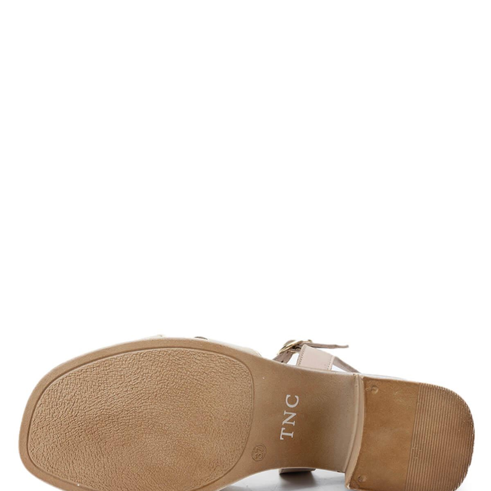 Tamer Tanca Kadın Hakiki Deri Bej Topuklu Sandalet