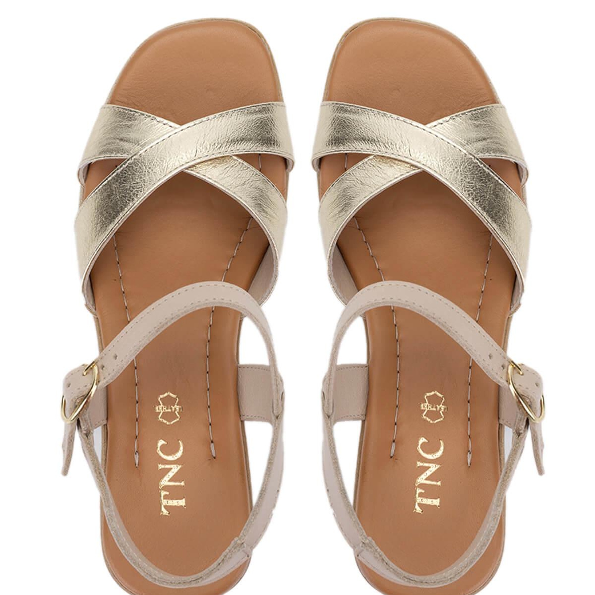 Tamer Tanca Kadın Hakiki Deri Bej Topuklu Sandalet