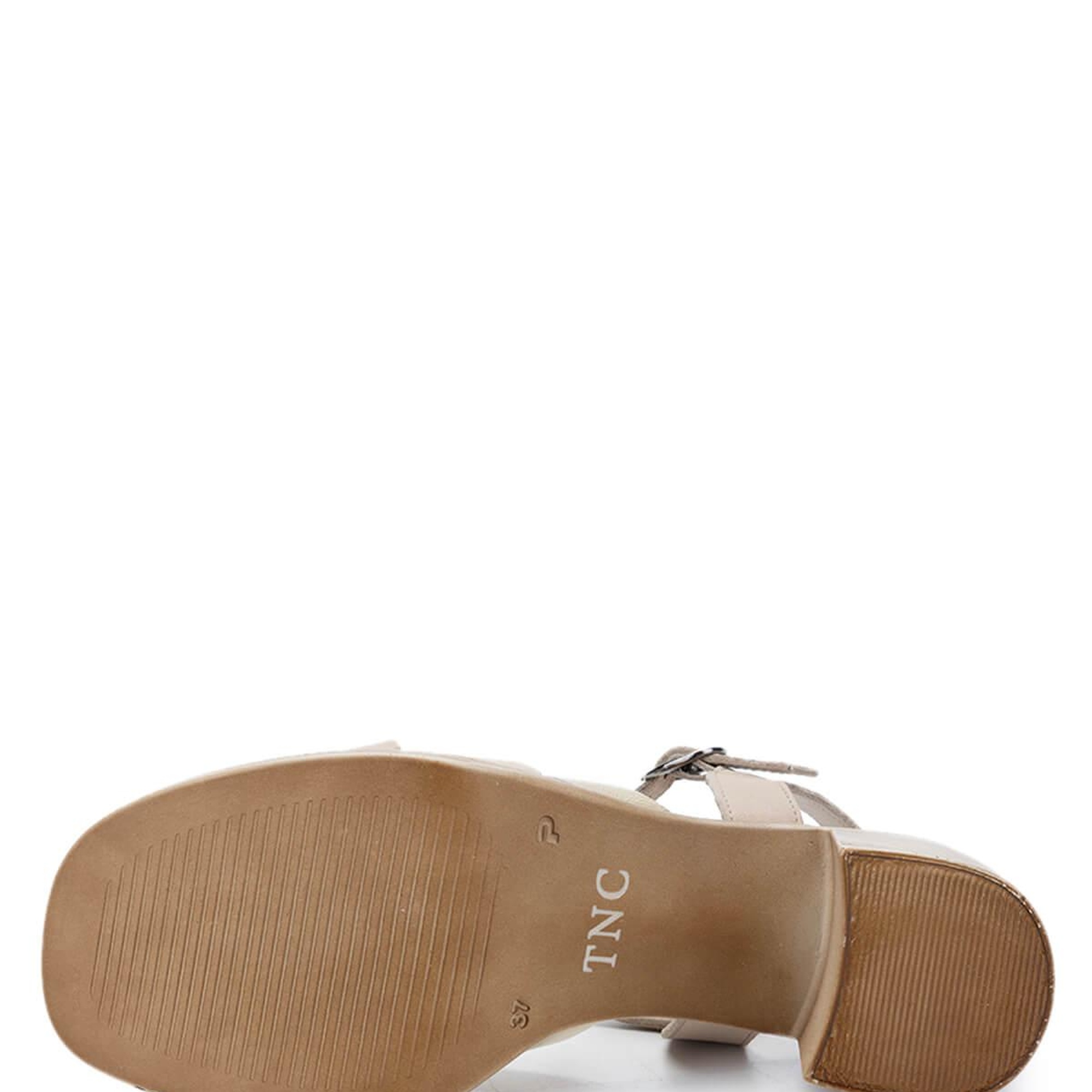 Tamer Tanca Kadın Hakiki Deri Bej Topuklu Sandalet