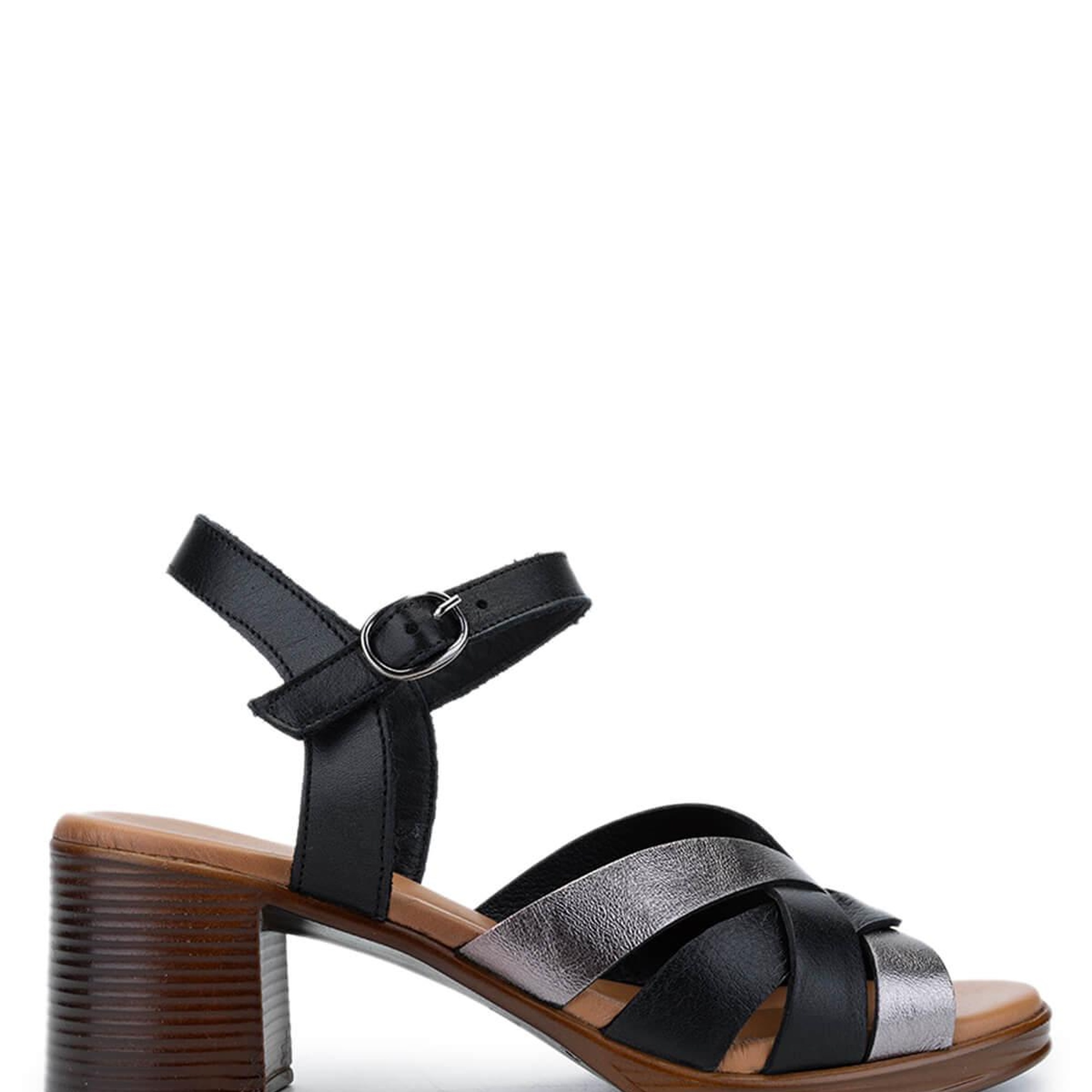 Tamer Tanca Kadın Hakiki Deri Siyah Topuklu Sandalet