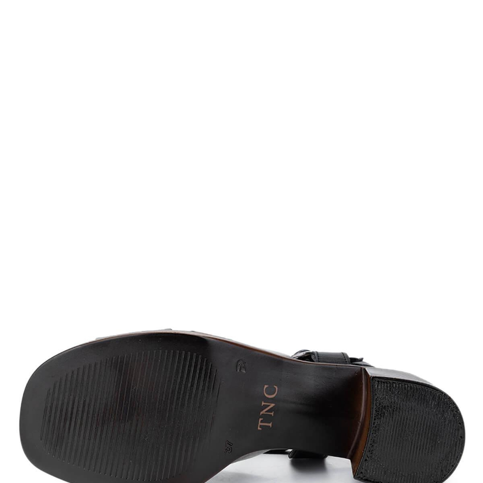 Tamer Tanca Kadın Hakiki Deri Siyah Topuklu Sandalet