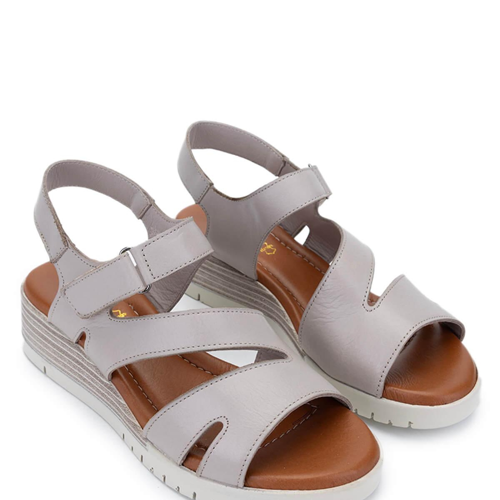 Tamer Tanca Kadın Hakiki Deri Gri Topuklu Sandalet