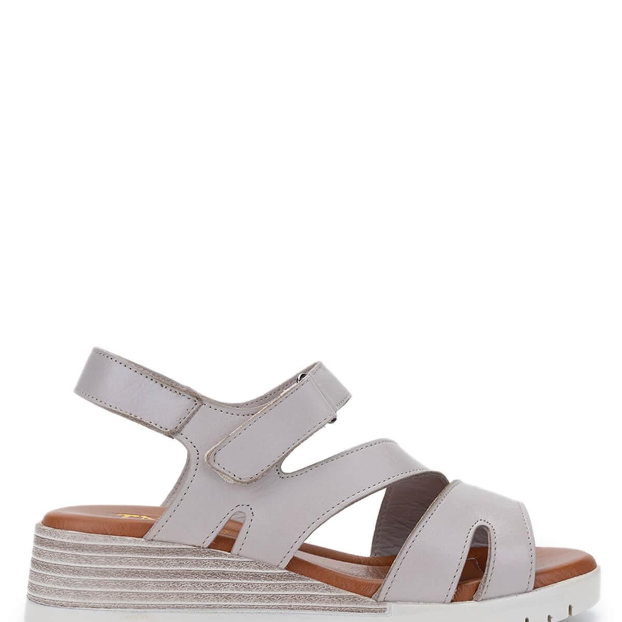 Tamer Tanca Kadın Hakiki Deri Gri Topuklu Sandalet