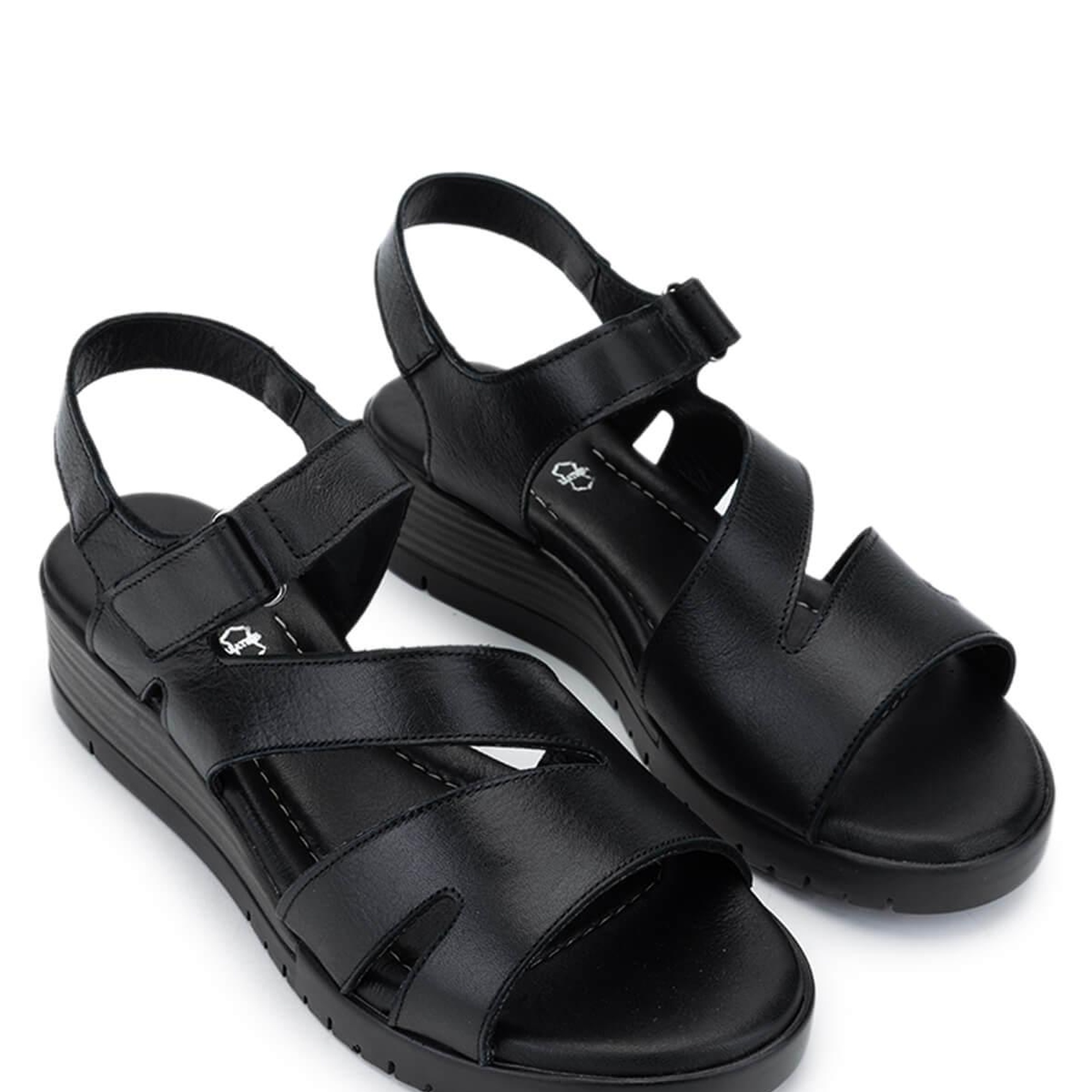 Tamer Tanca Kadın Hakiki Deri Siyah Deri Topuklu Sandalet