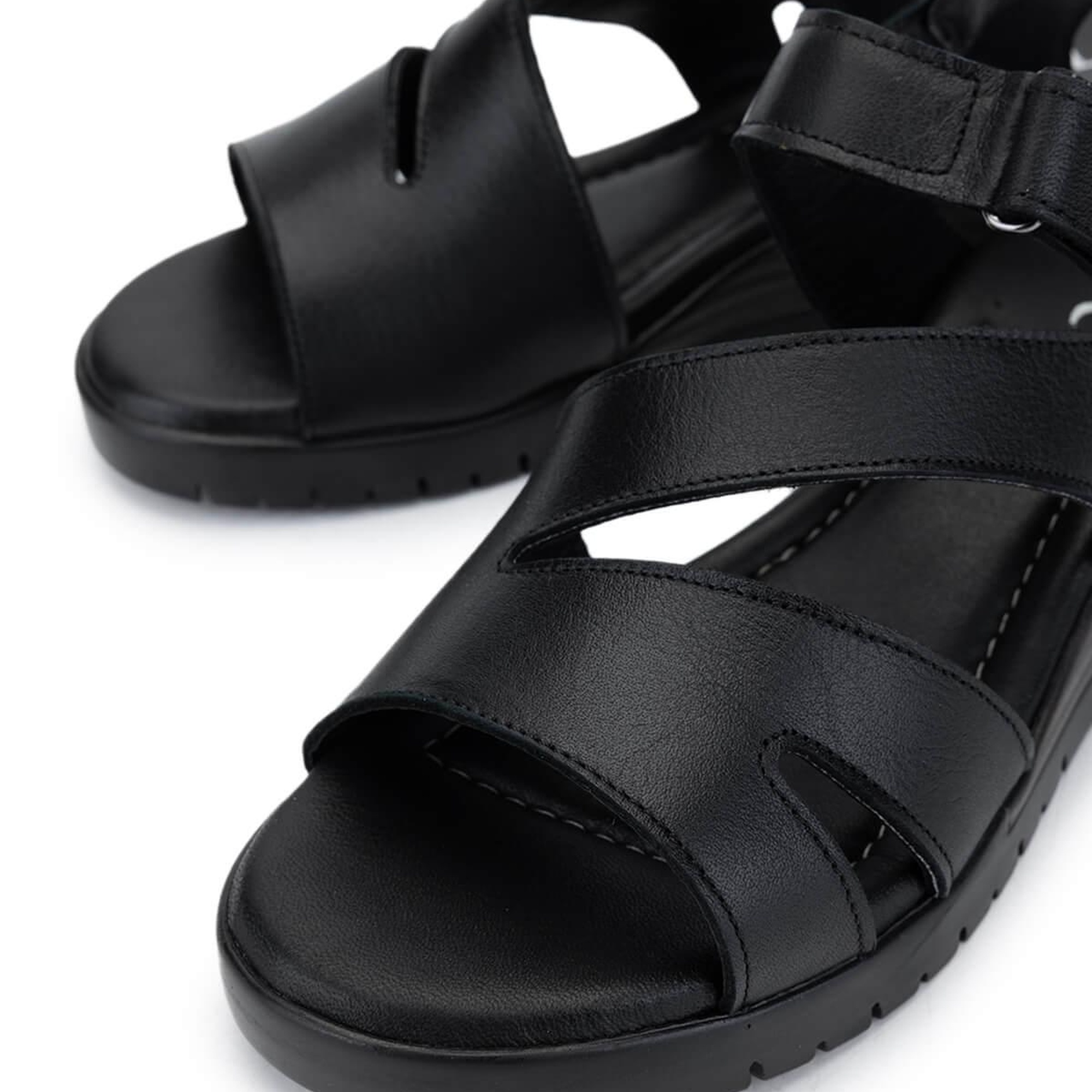 Tamer Tanca Kadın Hakiki Deri Siyah Deri Topuklu Sandalet